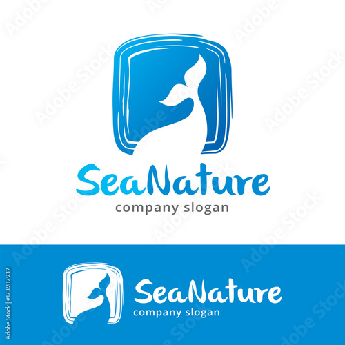 Sea Logo Template Design Vector, Emblem, Design Concept, Creative Symbol, Icon