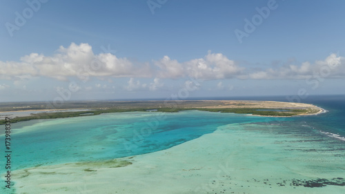 Bonaire island Caribbean sea windsurf lagoon Sorobon aerial drone top view