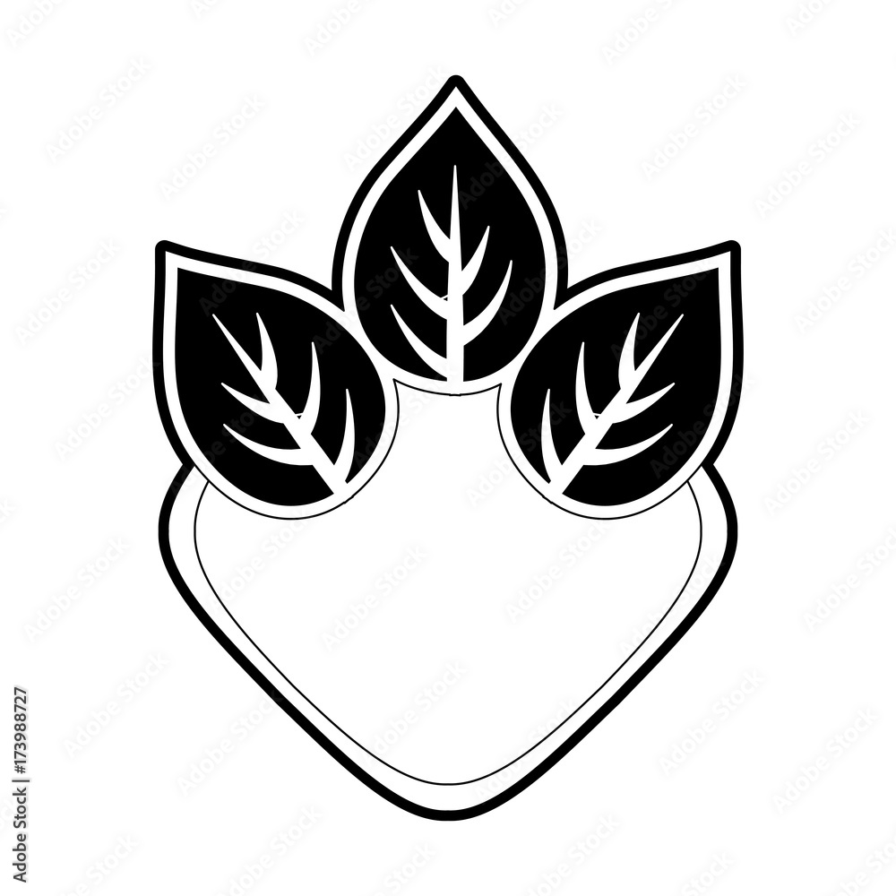 Fototapeta premium shield with leaves vector illustration