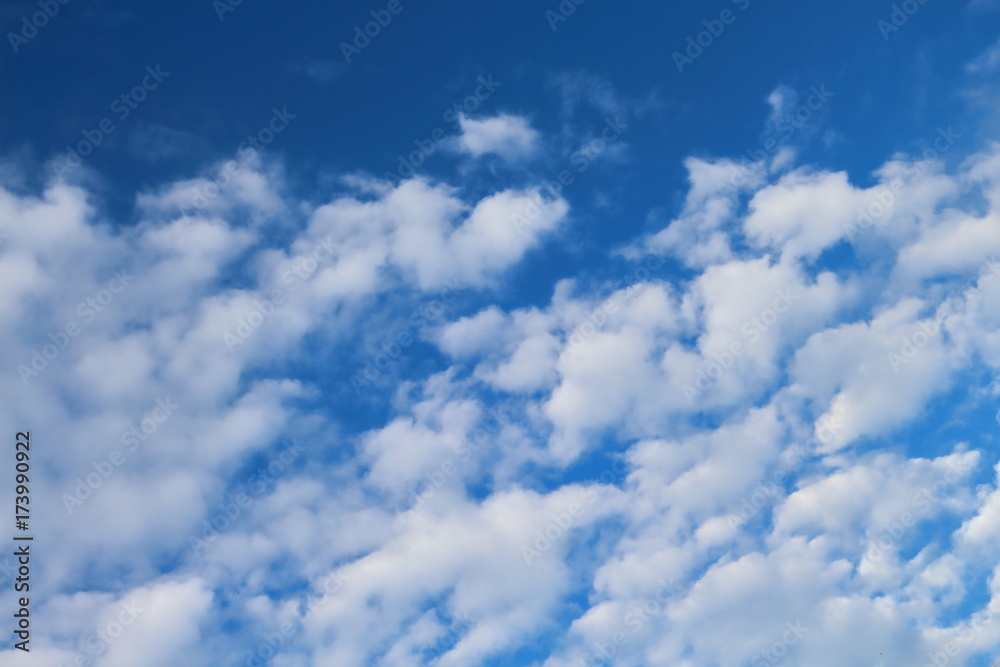 Blue skies and white clouds are beautifully patterned.