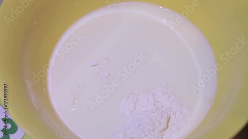 Wallpaper Mural Pour the flour into the milk with a spoon. Torontodigital.ca