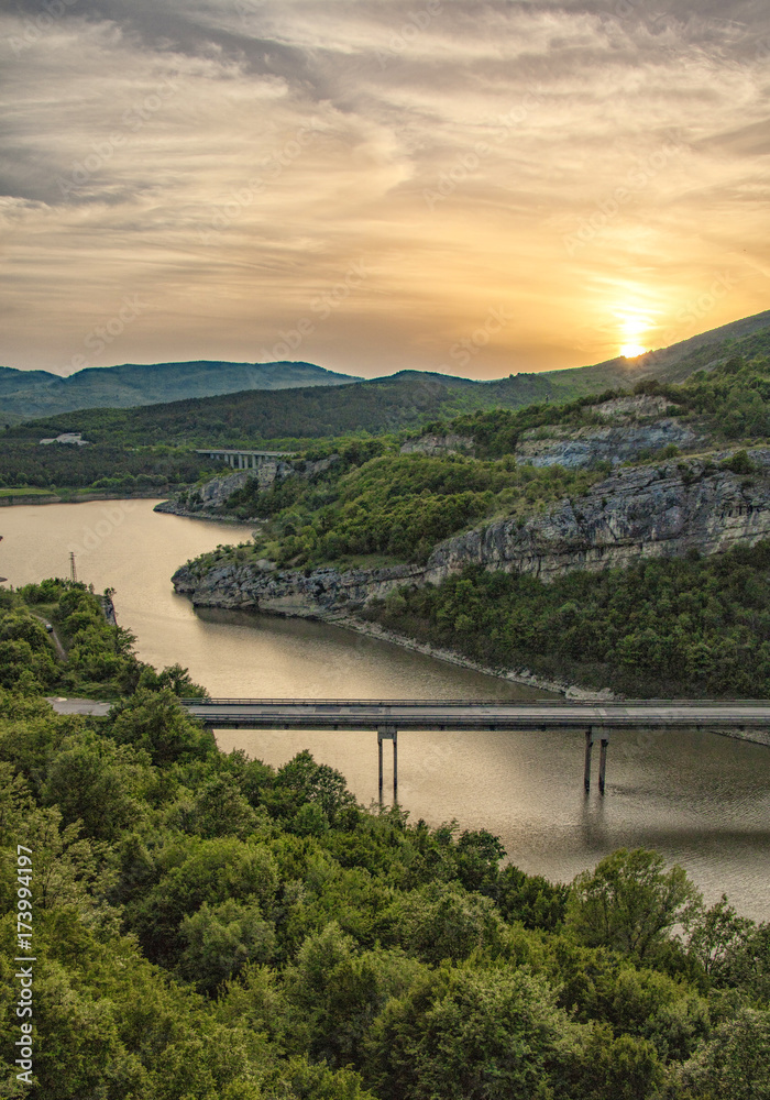 Beautiful landscape, sunset