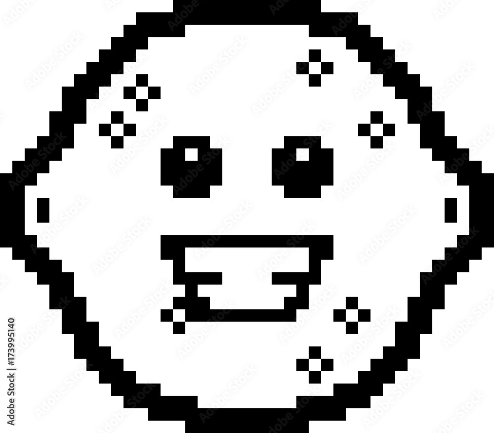 Fototapeta premium Smiling 8-Bit Cartoon Lemon