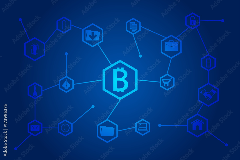 Vector illustration of the global business network block chain. Vector illustration of the global business network block chain.