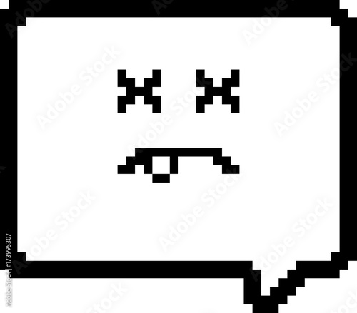 Dead 8-Bit Cartoon Word Balloon