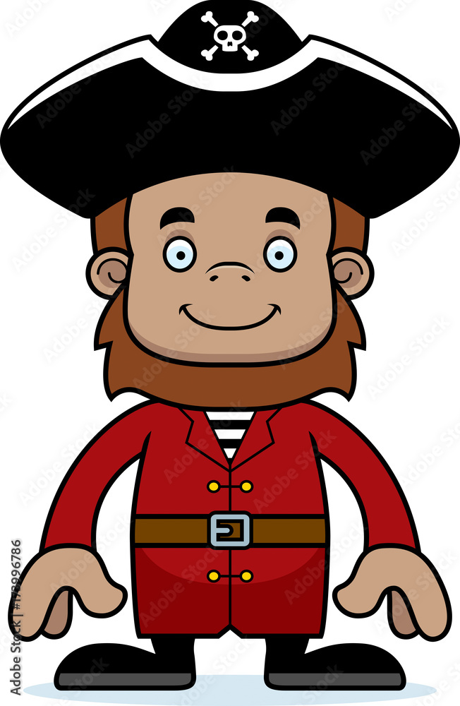 Cartoon Smiling Pirate Sasquatch Cartoon Smiling Pirate Sasquatch