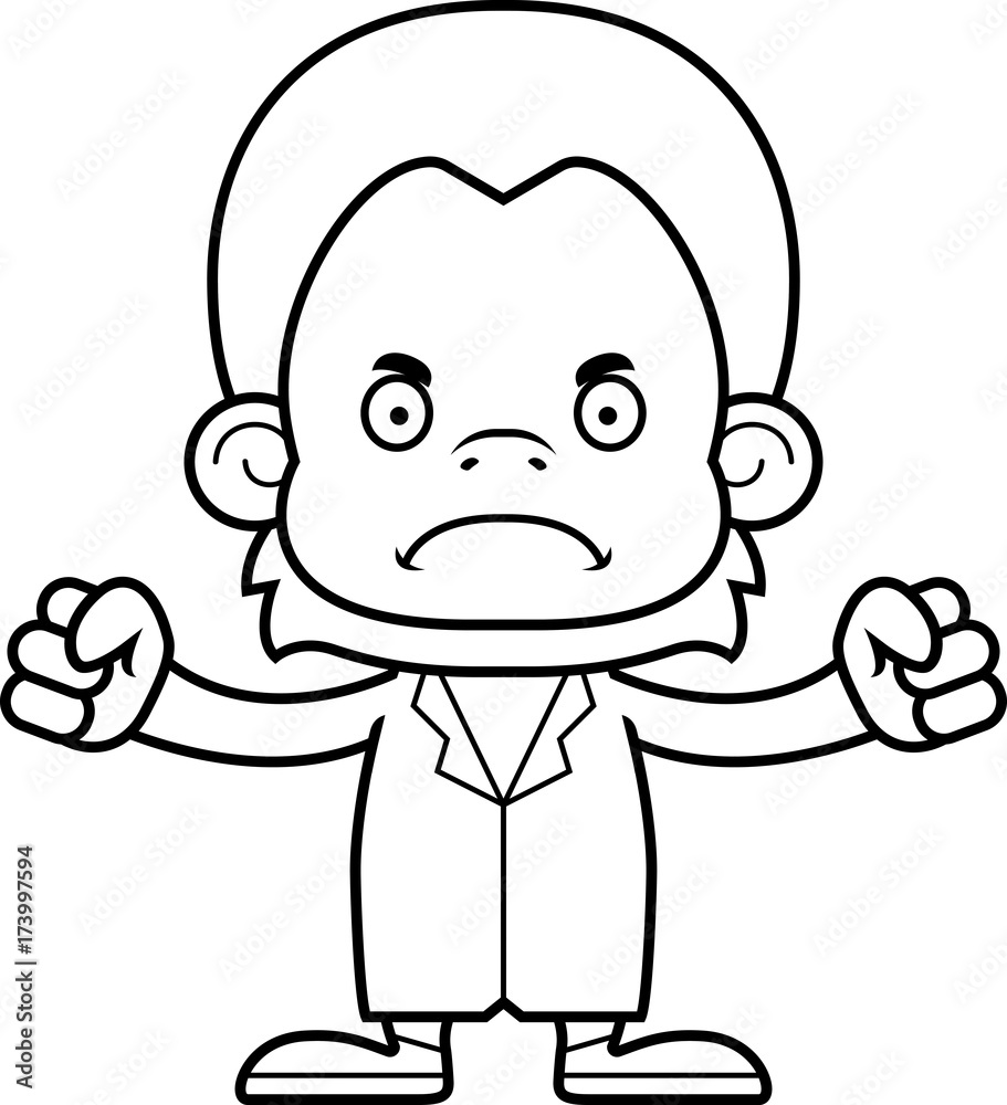Obraz premium Cartoon Angry Doctor Orangutan