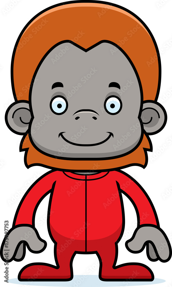 Cartoon Smiling Orangutan In Pajamas Cartoon Smiling Orangutan In Pajamas