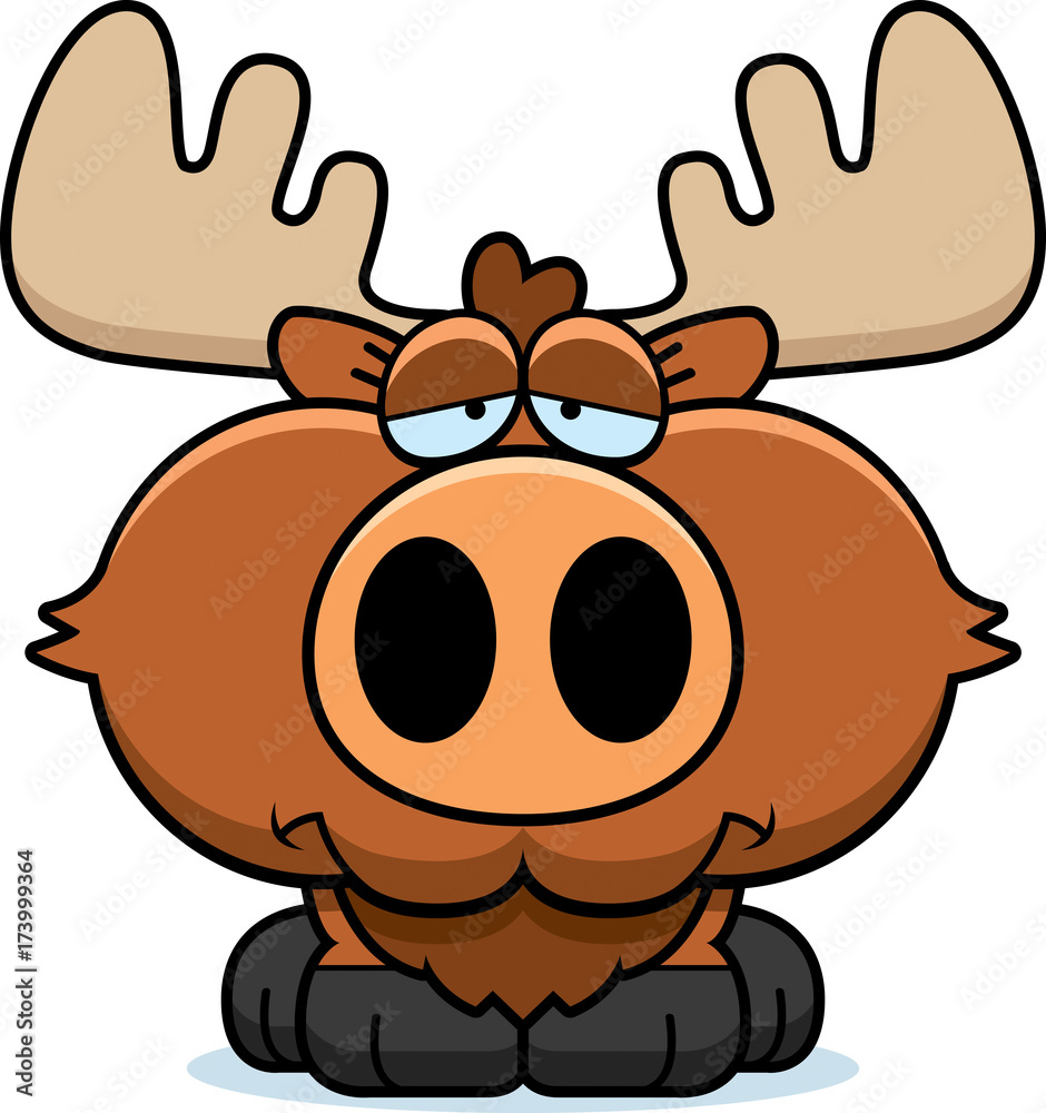 Obraz premium Cartoon Sad Moose