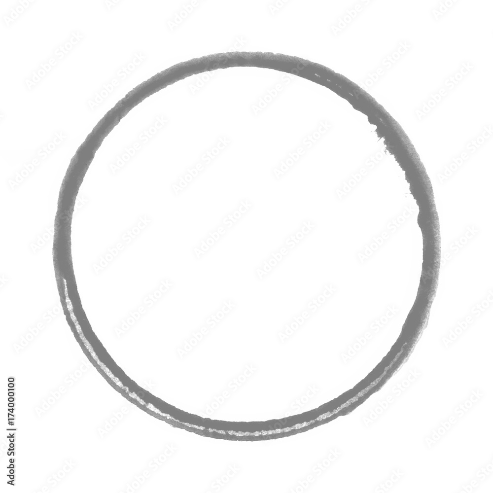 Handgemalter Kreis aus Tusche grau Handgemalter Kreis aus Tusche grau