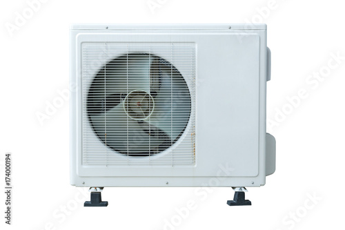 Air condensing unit (compressor) isolated on white background. (with Clipping path inside)
