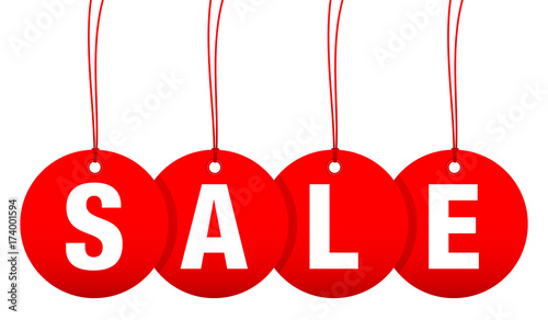 Hangtags "Sale" Red Round