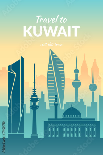 Famous city scape and text.