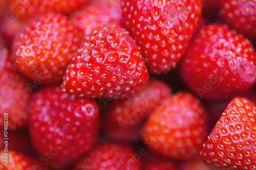 Fresh red strawberries background