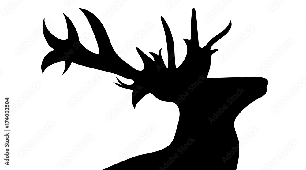 Vector silhouette of deer on white background. Vector silhouette of deer on white background.