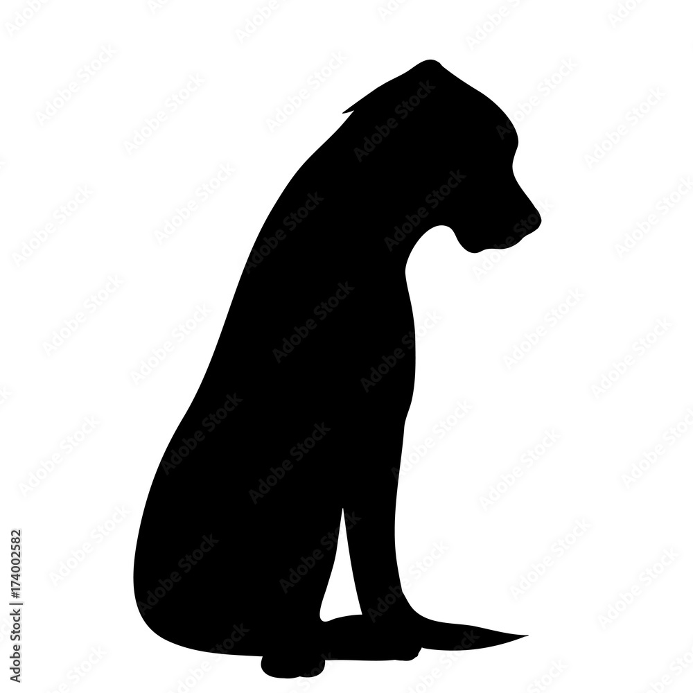 Vector silhouette of dog on white background. Vector silhouette of dog on white background.
