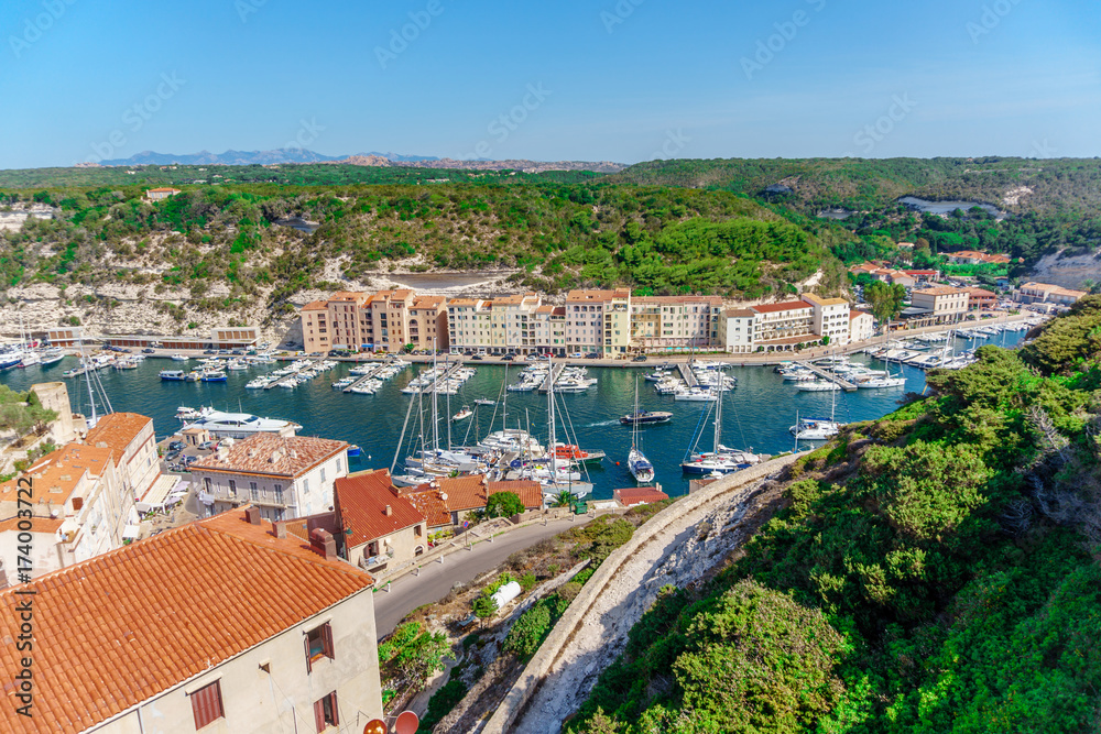 A view of Bonifacio port and old town
