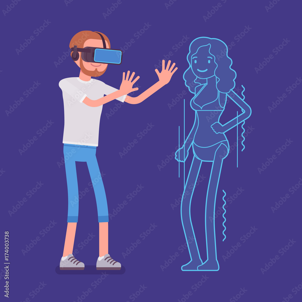 VR man testing adult content
