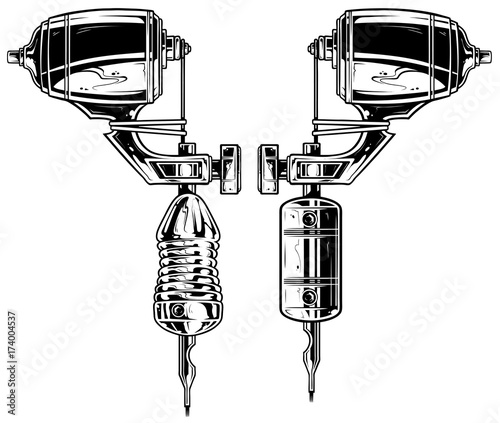 Graphic black and white tattoo machine set Vol. 11
