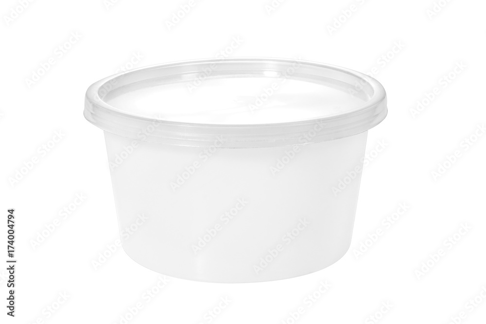 Plastic food container / Plastic container on white background. Plastic food container / Plastic container on white background.