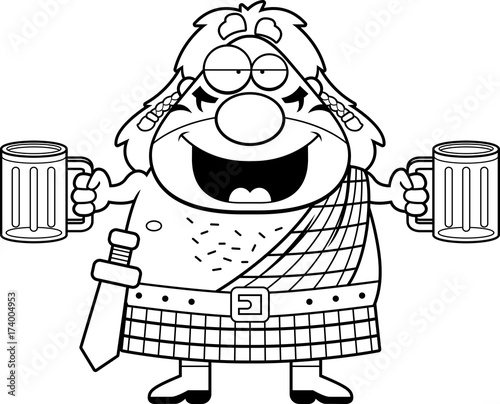 Drunk Cartoon Celtic Warrior