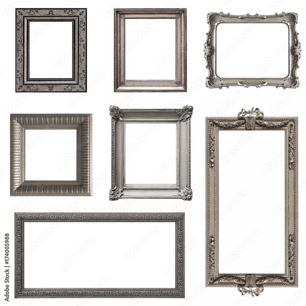 custom made wallpaper toronto digitalSet of silver  frames isolated on white