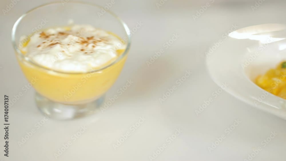 soup from pumpkin, cream soup, pumpkin risotto and pumpkin dessert
