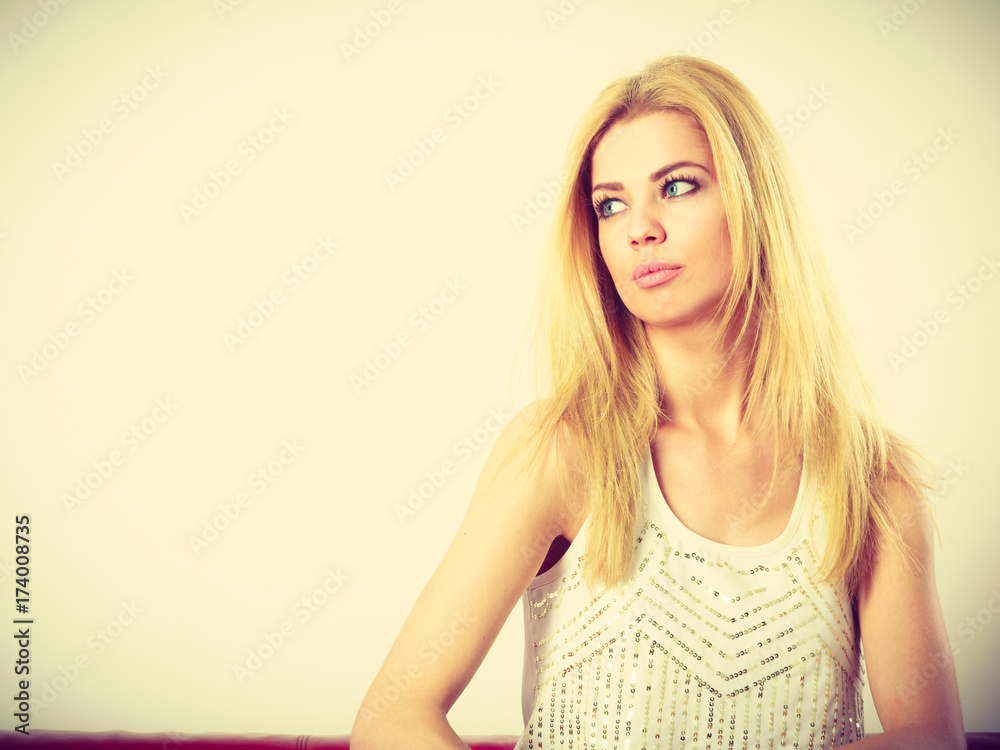 Attractive blonde woman potrait Attractive blonde woman potrait