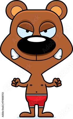 Cartoon Angry Bear Swimsuit
