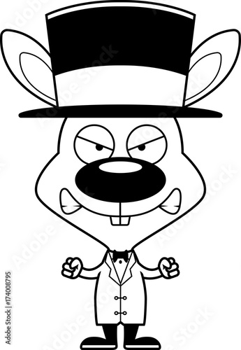 Cartoon Angry Ringmaster Bunny