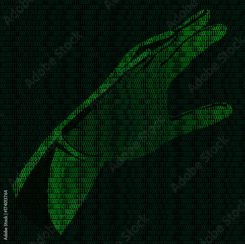 Canvas Print Hand of binary code