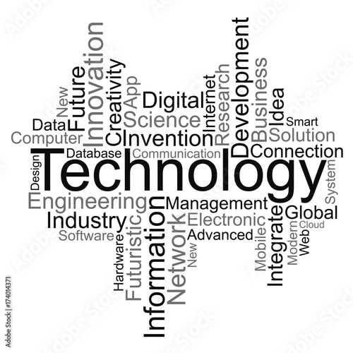 Technology word cloud, vector