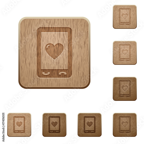Favorite mobile content wooden buttons