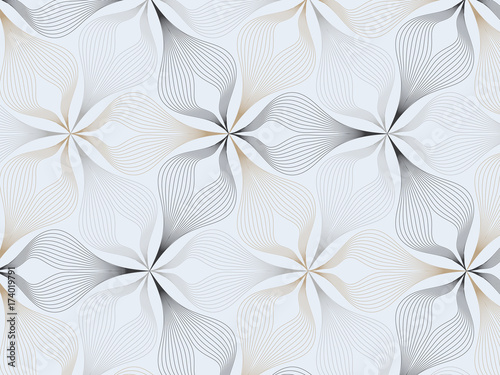 abstract floral pattern. Beige and dark blue vector background. Geometric leaf ornament. Graphic modern pattern. graphic clean design for fabric, event, wallpaper etc. pattern is on swatches panel. 