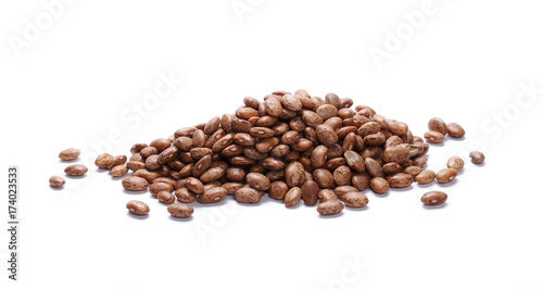 Colorful beans isolated on a white background, 