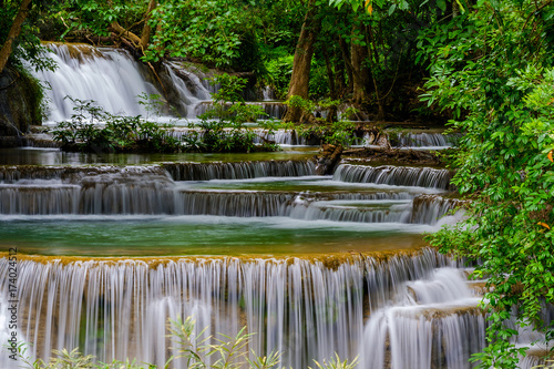 Huai Mae Kamin Waterfall in Kanchanaburi,Thailand