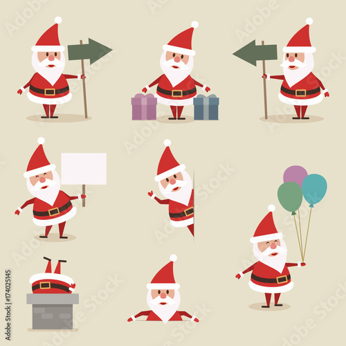 Collection of Santa Claus 2 (flat design)