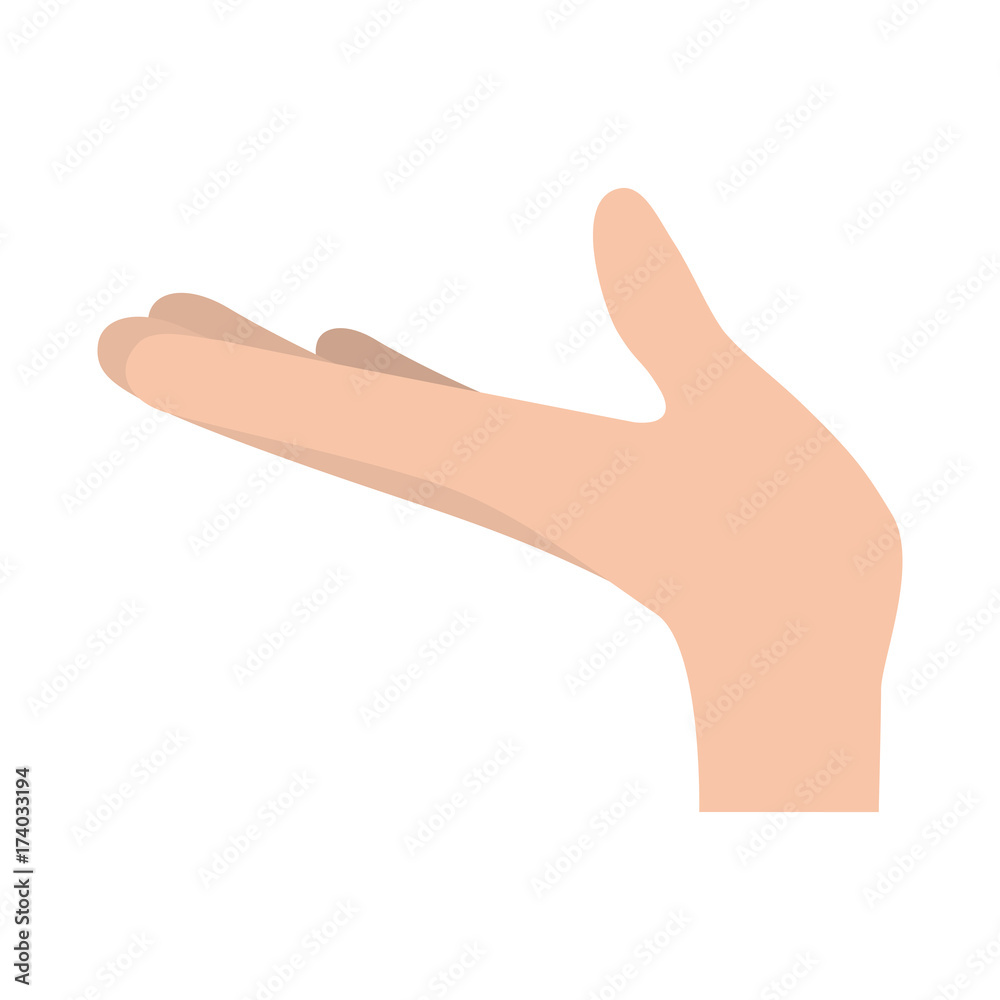 arm extended hand gesture on colorful silhouette arm extended hand gesture on colorful silhouette