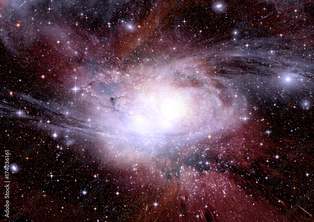 Stars, dust and gas nebula in a far galaxy Stars, dust and gas nebula in a far galaxy