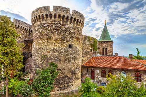 Kalemegdan tower and church Ruzica in the background, HDR image. photo