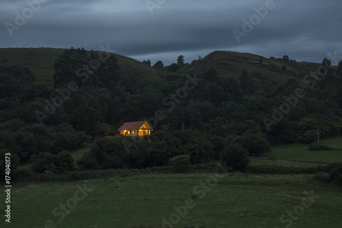 A solitude house at dusk photo