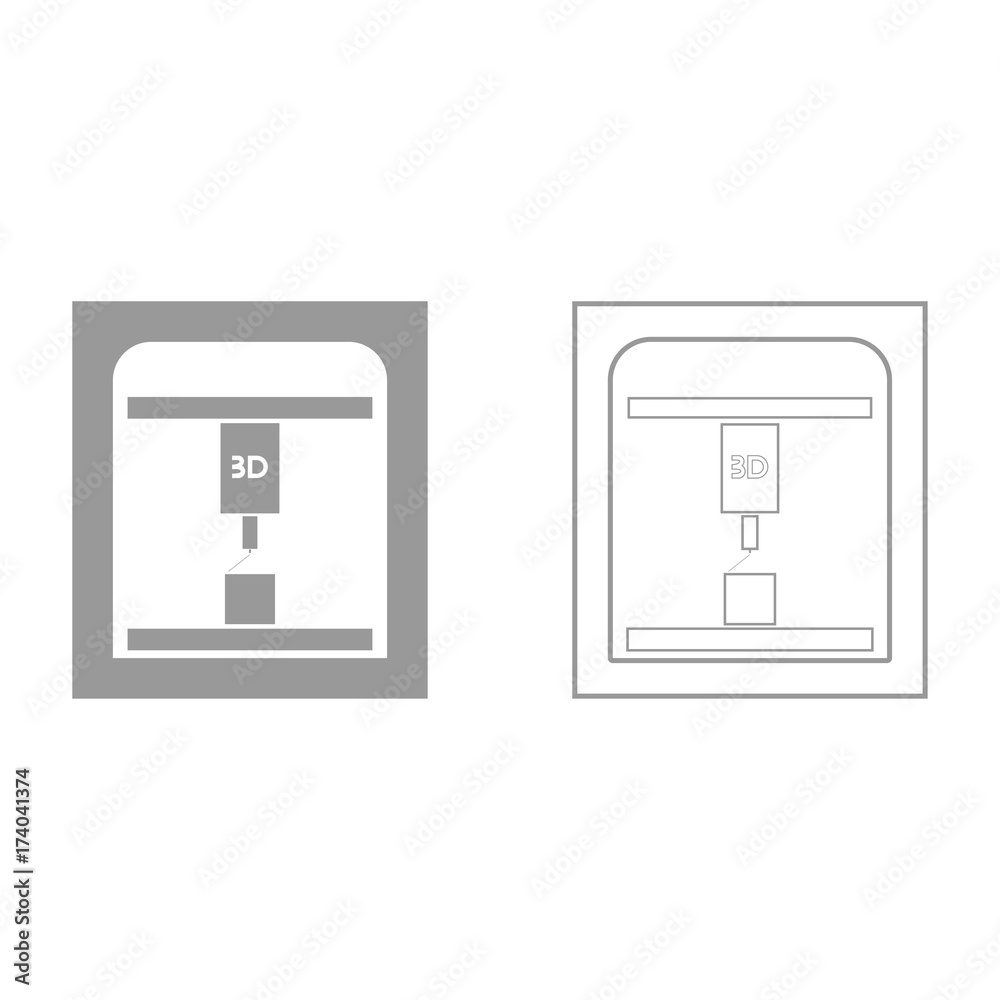 3d printer it is black icon .