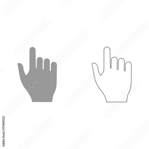 Pointing hand it is black icon .