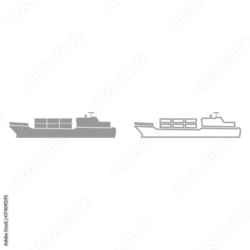Merchant ship it is black icon .