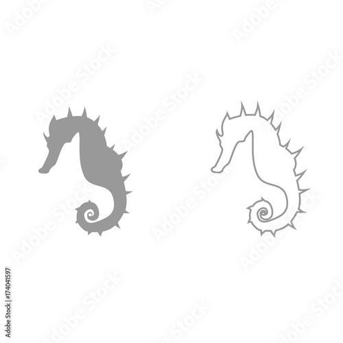 Seahorse it is black icon .