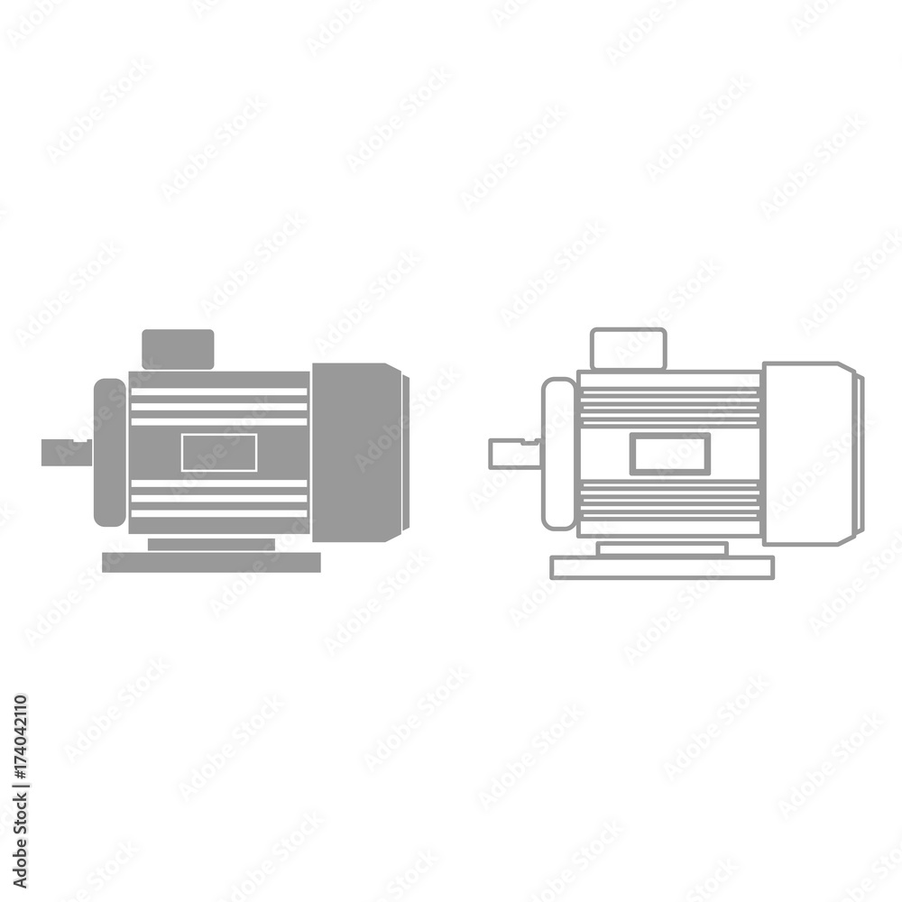 Electric motor it is black icon . Electric motor it is black icon .