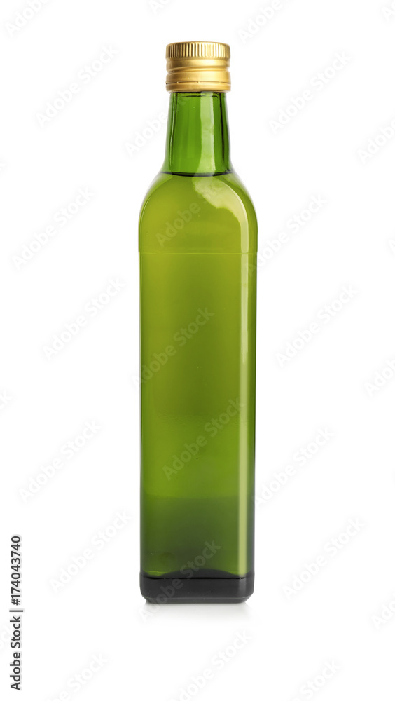 Bottle with olive oil on white background Bottle with olive oil on white background