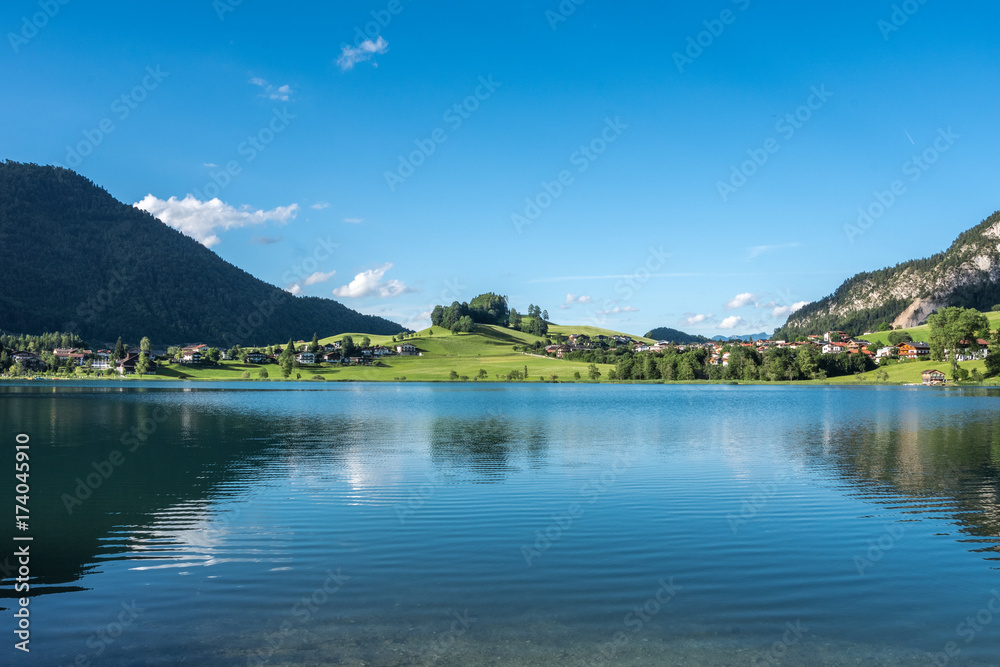 The mountain lake Thiersee in Tyrol, Austria