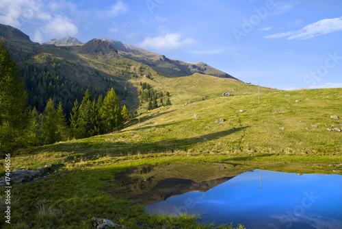 Lake with mountain forest landscape-Monte Avaro-Alpi Orobie © Orlando Bellini