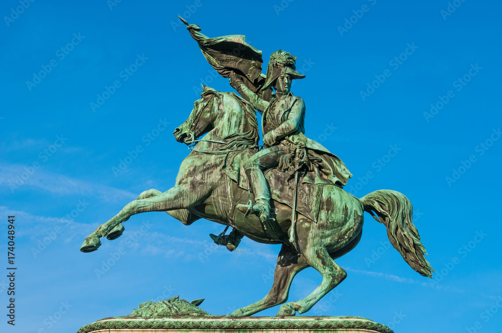 Fototapeta premium Equestrian monument of Archduke Charles on Heldenplatz in Vienna, Austria